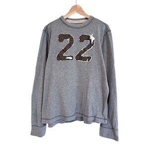 Hollister Long Sleeve Pullover Y2K Shirt Men XL Gray #22 Front Distressed Crew